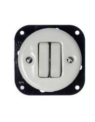 CERAMICZNY WŁĄCZNIK STERUJĄCY ROLETAMI PODTYNKOWY KLAWISZOWY BIAŁY BEZ RAMKI 2WSRWKL