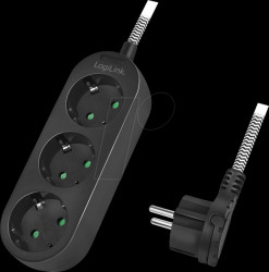 LPS261 Socket outlet, 3 sockets, 1.5 m, fabric cable