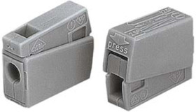 Connection terminal, 1 pole, 1.0-2.5 mm², clamping points: 2, gray, cage clamp, 24 A, 224-101