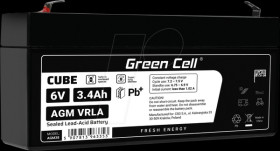 AGM38 Rechargeable lead-fleece battery, AGM, 6 V, 3.4 Ah