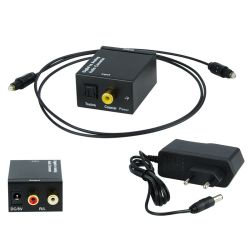 Konwerter sygnału AUDIO cyfra/analog (optyczne/RCA) + zasilacz / 91-200