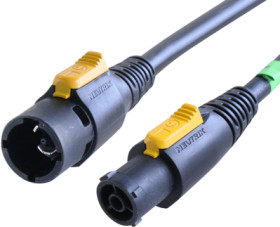 Device connection cable, International, powerCON plug, straight on powerCON socket, straight, H07RN-F3G1.5 mm², black, 1 m, NKPF