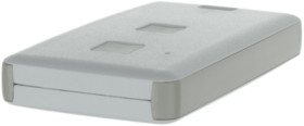 ABS remote control enclosure, (L x W x H) 71.5 x 39.3 x 11.5 mm, light gray/white (RAL 9002), 13122.30