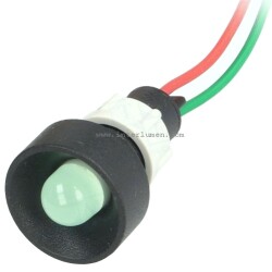 Led z przewodami Fi.10 24V AC/DC zielona