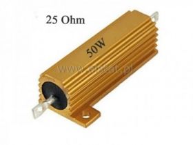 Rezystor drutowy 25 Ohm 50W z radiatorem