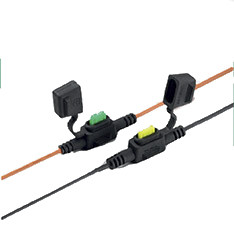 Oprawa bezpiecznikowa montowana na przewodzie Przelotowa 30A 32V dc Blokada zatrzaskowa Wickmann