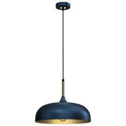 Lampa wisząca LINCOLN BLUE/GOLD 1xE27 35cm MLP8033 Milagro