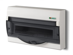 Rozdzielnica modułowa 1x12+2 natynkowa GREEN BOX RN 1/12+2 drzwi transparentne dymne N+PE IP40 2353-01