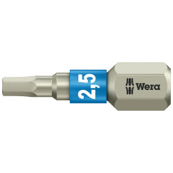 Wera 05071072001 3840/1 TS Torsion Stainless Insert Bit Hex 2.5 x 25mm