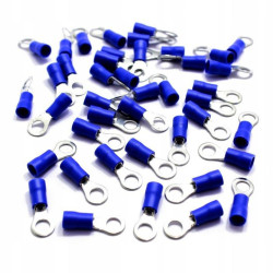 KONEKTOR OCZKOWY IZOLOWANY 6,5mm M6 100 SZT BLUE