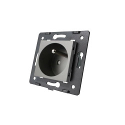 Livolo SREBRNY WKŁAD GNIAZDA ELEKTRYCZNEGO 16A FRENCH (BOLEC)