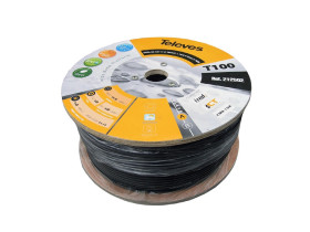 Kabel antenowy RG6U T100 212502 żyła 1,13 1m czarny Televes