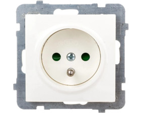 AS Gniazdo pojedyncze z/u z przesłonami ecru GP-1GZP/m/27