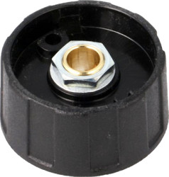 Rotary knob, 6 mm, plastic, black, Ø 31 mm, H 15 mm, A2531060