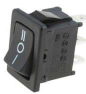 MK1024C Przełacznik, kołyskowy jednobiegunowy, 220V czarny (ON)-OFF-(ON) [SPDT] - samopowrotny