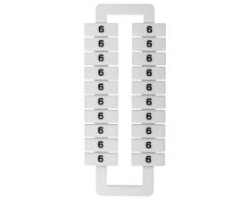 Oznacznik do złączek (EURO) 2,5-70mm2 /6/ biały 43192 /1 blister=20 szt/