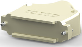 D-Sub connector housing, size: 5 (DD), straight 180°, cable Ø 15.24 mm, zinc die casting, silver, 5745175-3