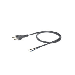 Przewód z płaską wtyczką b/u H03VVH2-F 2x0,5 srebrny S-13-0,50-2-14 /2m/