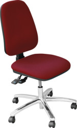 ESD swivel chair, for hard floors, seat hight 45-60 cm, dark red, C-214 8600-DR