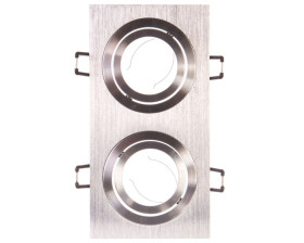 Sufitowa oprawa punktowa MORENA, IP20, kwadrat, 2 oczka, inox