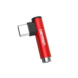 Adapter USB TYP C / Jack 3.5mm - czerwony