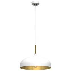 Lampa wisząca LINCOLN WHITE/GOLD 1xE27 35cm MLP8031 Milagro