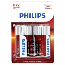 Philips 1548 Power LR20 D Battery 1.5V Alkaline 2 pcs For High Power Use
