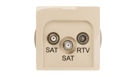 Simon Basic Gniazdo Antenowe Sat/Sat/Rtv Końcowe Beżowe Bmzar+Sat3.1-P2.01/12