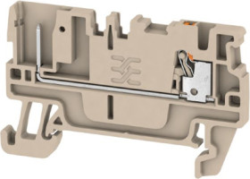 Terminal block, push-in connection, 1.5 mm², 2 pole, 17.5 A, 6 kV, dark beige, 2482160000