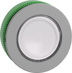 Pushbutton, for universal LED, illuminable, waistband round, white, front ring light gray, mounting Ø 30.5 mm, ZB5FA18C0