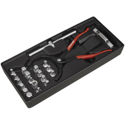 Sealey TBT28 Tool Tray with Oil Filter Wrench, Pliers &amp; Drain Plug Set 21pc