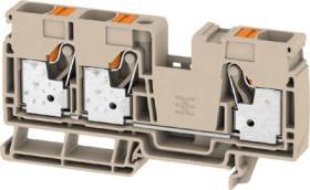 Through terminal block, push-in connection, 16 mm², 76 A, 8 kV, dark beige, 2494090000