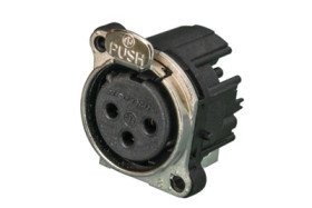 XLR panel socket, 3 pole, gold-plated, NC3FBHL1