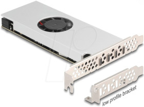 90806 PCIe x16 &gt; 4 x external 20 Gbps USB-C, fan and heat sink