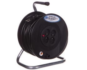 Przedłużacz bębnowy 40m 4 gniazda IP20 czarny 811102