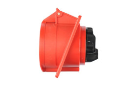 Gniazdo tablicowe skośne 32A 5P 400V /80x97/ czerwone IP44 TWIST 425-6