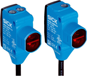 Czujniki fotoelektryczne Przez wiązkę Prostokątny SICK MOSFET zakres 25 m Widoczny czerwony