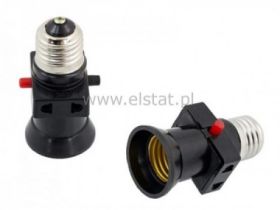 Rozgałęźnik gniazdko pod żarówkę E27 - 2 gn czarny