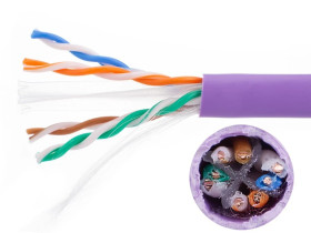 Kabel UTP kat.6 U/UTP 4x2x0,57 fioletowy LSOH Molex /500m/