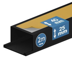 Kanał elektroinstalacyjny / Korytko kablowe samoprzylepny 40х25 (2m) Ciemny Antracyt EDO777766