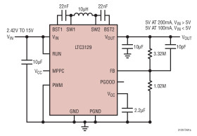15V, 200mA Synchronous Buck-Boost DC/DC Converter with 1.3μA Quiescent Current