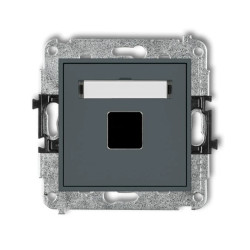 MINI Mechanizm gniazda multimedialnego pojedynczego bez modułu (standard Keystone) grafitowy mat 28MGM-1P