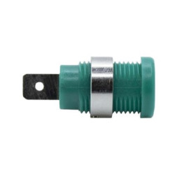 Złącze bananowe Męski Oczko lutownicze typ Złącze bananowe Zielony Mueller Electric rozmiar 4 mm 1kV 35A Nikiel