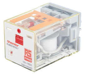 Przekaźnik mocy 110V ac DPDT RS PRO 300W, Wciskane Wciskane