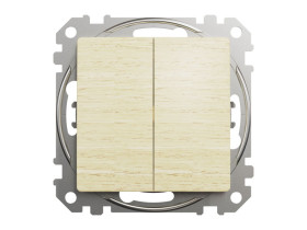 SEDNA DESIGN & ELEMENTS Wyłącznik podwójny świecznikowy brzoza SDD180105 SCHNEIDER ELECTRIC