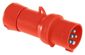 Przemysłowa wtyczka przenośna, prosta, 32A, 3p+N+E, 380...415 V AC, IP 44 PKX32M435