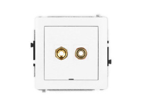 DECO Mechanizm gniazda głośnikowego pojedynczego, bez pola opisowego (typu banan - czerwony i czarny, pozłacany, 4 mm2, skręcany