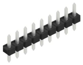 Pin header, 9 pole, pitch 2.54 mm, straight, black, 10058239