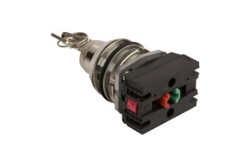 Przełącznik 2 położeniowy klucz 30mm srebro 1Z 1R bez samopowrotu W0-NEF30-B XY