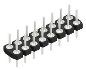 Pin header, 16 pole, pitch 2.54 mm, straight, black, 10043540